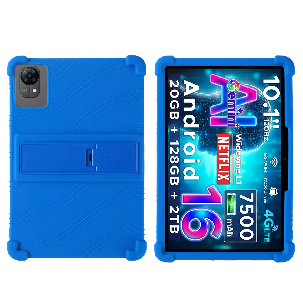 For DOOGEE Tab G5 10.1inch Tablet Case for Kids Friendly Soft Silicone Adjustable Stand Cover Protective Sleeve