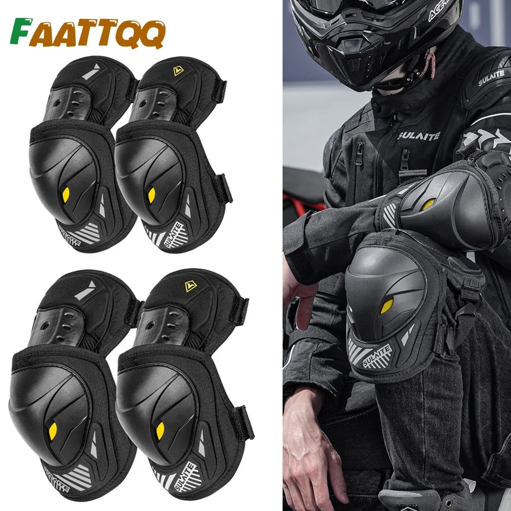 

Electric Bike Motorcycle Knee Shin Guard Pads Adjustable Knee Elbow Guards Pads Protector Armor for Motocross Racing Mountain