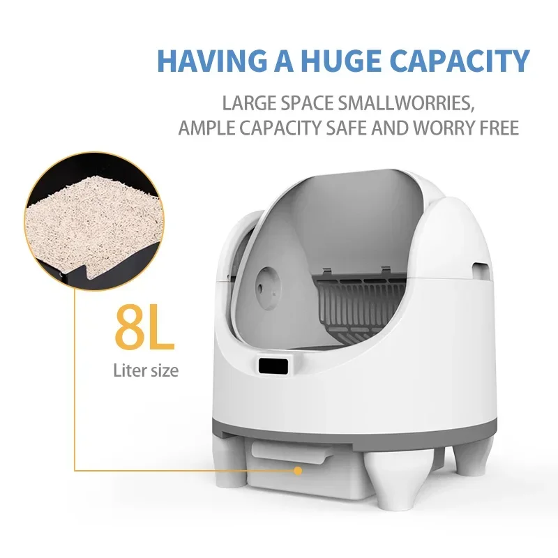 

VOFORD Self Cleaning Automatic Cat Litter Box,110L Large Space Cat Smart Toilet with Stairs, Safety Protection, APP-Control