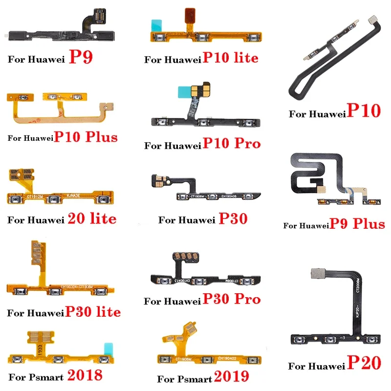 1Pcs  Power Volume Switch Ribbon For Huawei P Smart 2018 2019 P9 P10 P20 P30  lite Pro Plus ON OFF Button Key Flex Cable