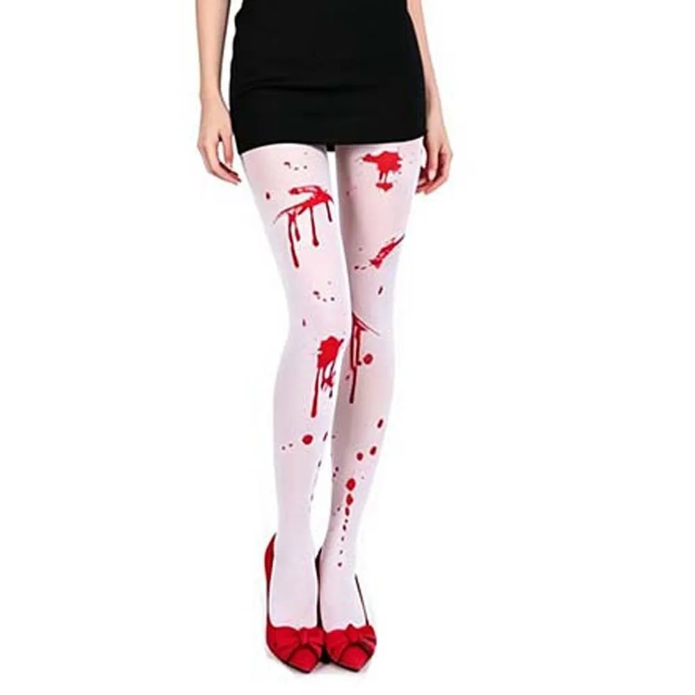 Stretchy Halloween Bloody Cloak Realistic Blood Print Breathable Bloody Nurse Apron Lightweight Polyester Comfortable Fit