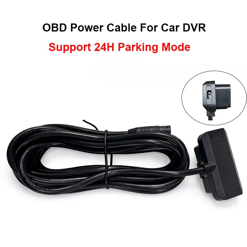 OBD Power Cable For Car DVR Video Recorder WiFI Dash Cam 24H Parking Mode Cable For Cars OBD 2 Connector 8 Pins Easy to Install