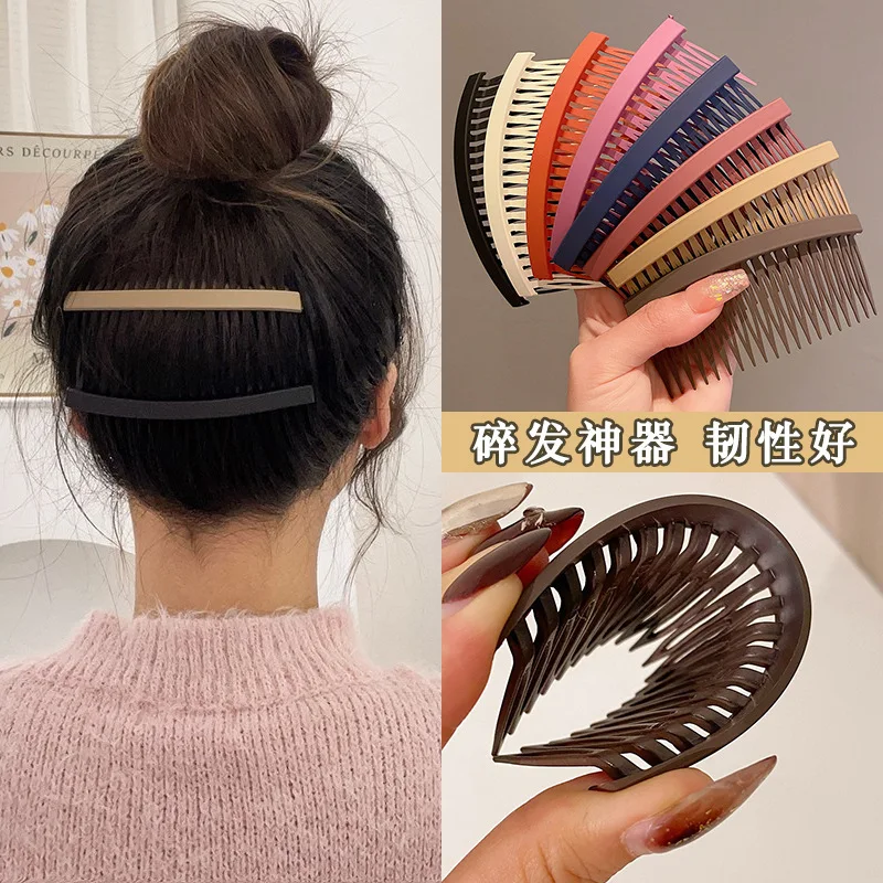 1 Pieces Plastic Side Hair Twist Comb French Twist Comb Women 23 Teeth Fine Hair Accessories  Hair Clips 4 Colors