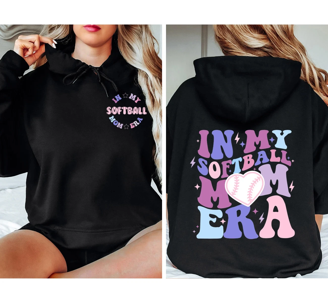 

In My Softball Mom Era Hoodie Men's and Women's Long Sleeve Sweatshirt Pullover Y2k Tops Fashion Autumn Winter Clothing Hoodies