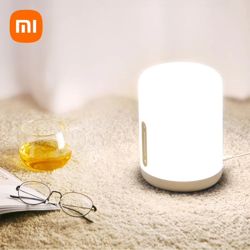 Xiaomi-Lámpara de mesita de noche Mijia 2, luz LED nocturna inteligente, colorida, con Sensor táctil, portátil, para escritorio, regalo para niños