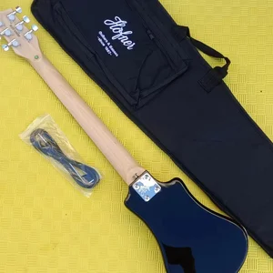 Custom Black Left Handed Travel Guitar, High Quality, Handmade Gloss Finished Mini Electric Guitar with Cotton Bag, Accessories Main Sales Cannhoto Guitar - №4