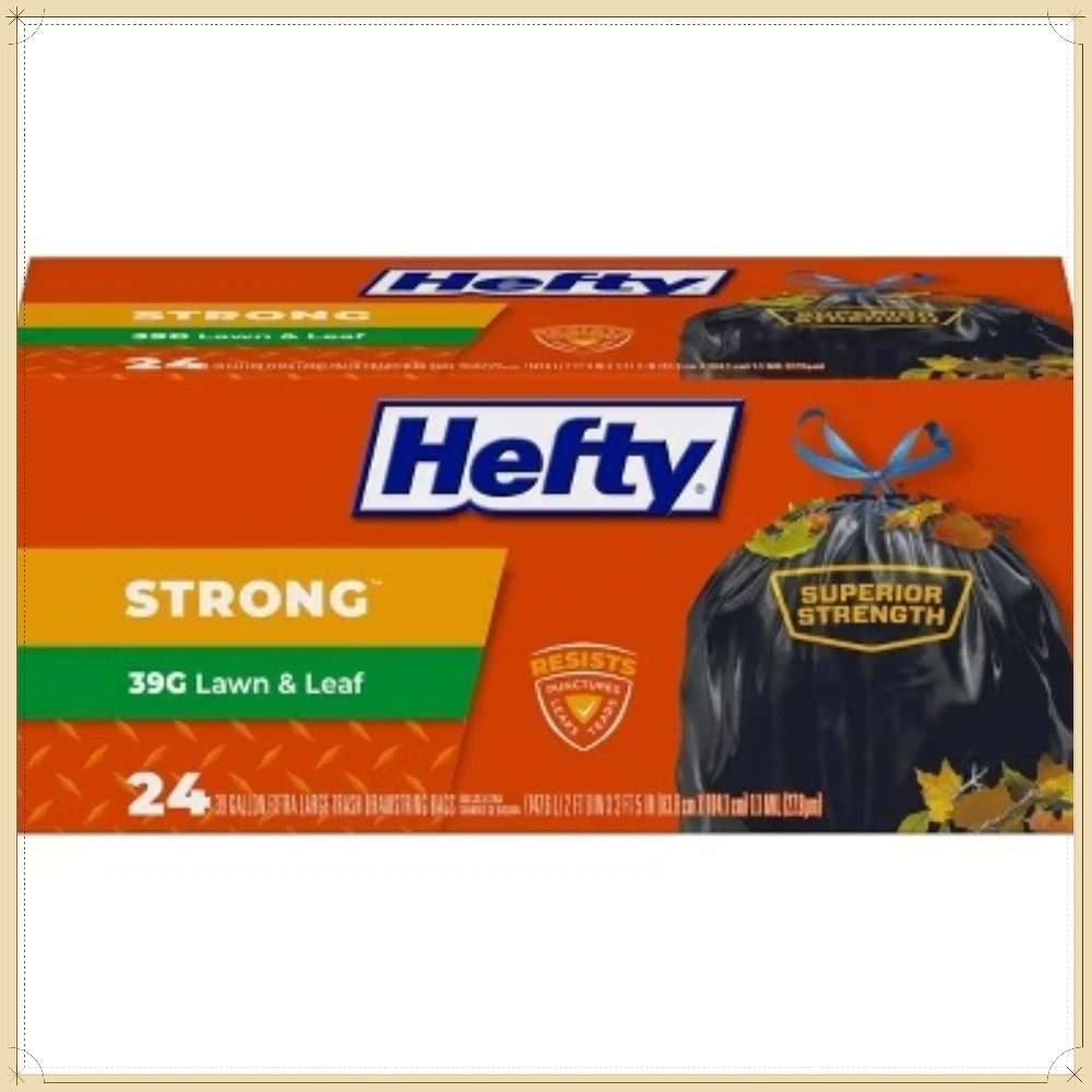 

Прочные мешки для мусора и листьев Hefty Strong с завязками - 39 галлонов - 24 шт.