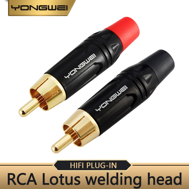 

YONGWEI Pure copper gilding RCA Lotus conector, power amplifier computer Welded plug,Suitable for AV television audio