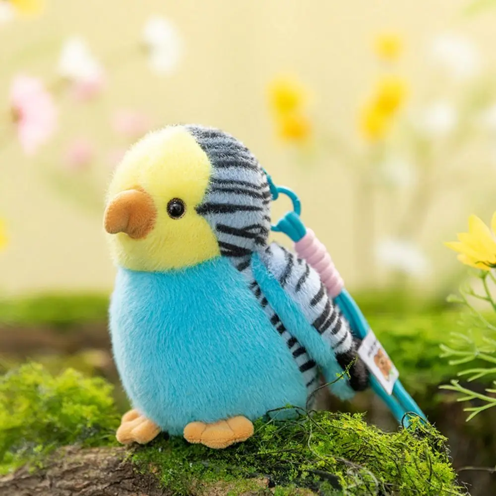 10 Styles Cute Animal Bird Keychain Simulation Realistic Bird Pendant Colorful Kawaii Furry Birds Keyrings Bag Pendant