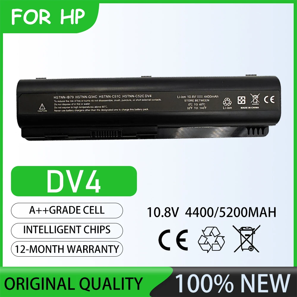 Batería para ordenador portátil DV4 de 10,8 V, 5200mAh, para Hp G50-100 Series, G50 Series, G60-100 Series, G60 Series