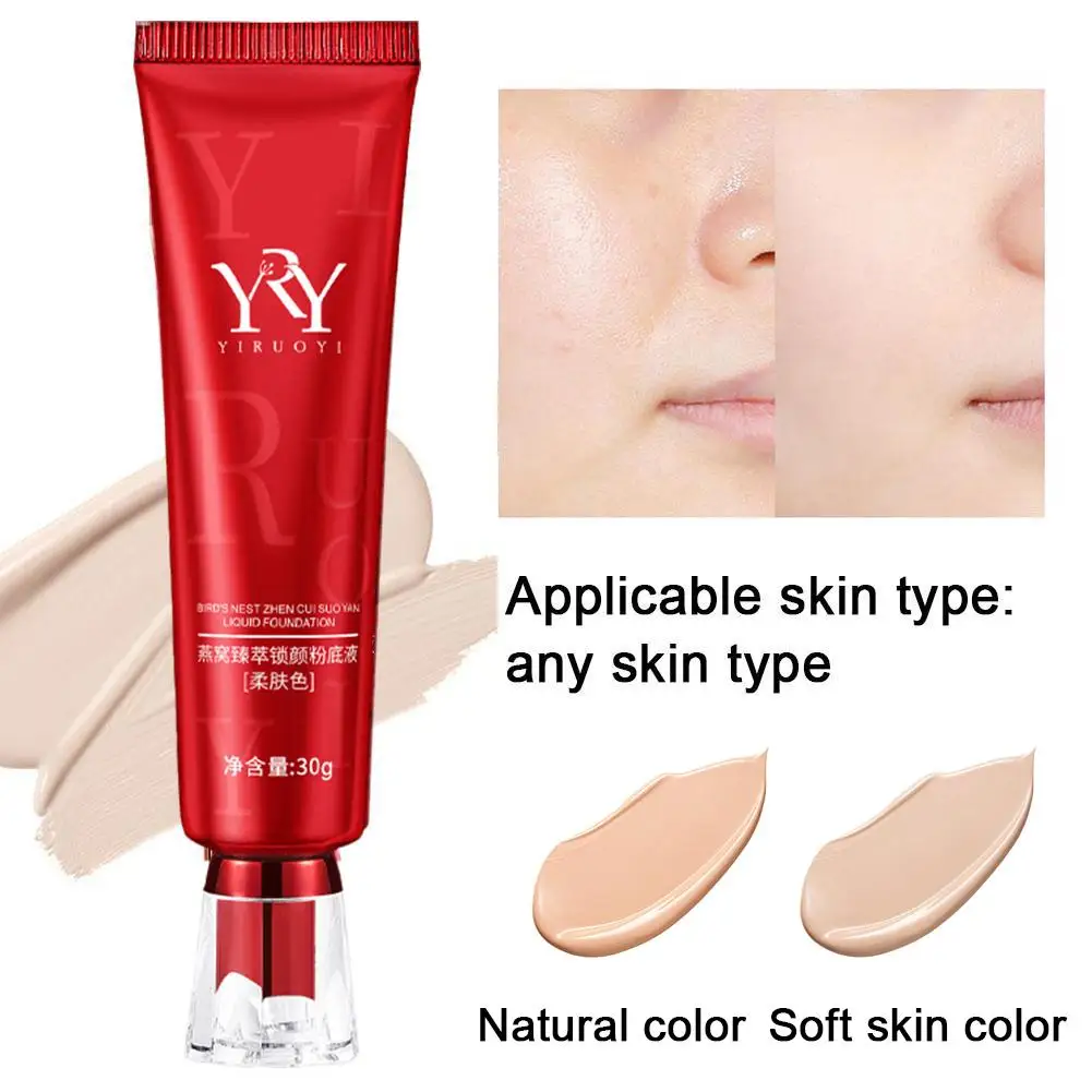 Bird\'s Nest Polypeptide Skin Nourishing Cream Makeup Foundation Liquid Cosmetics Long-lasting Foundation Concealer Control Oil