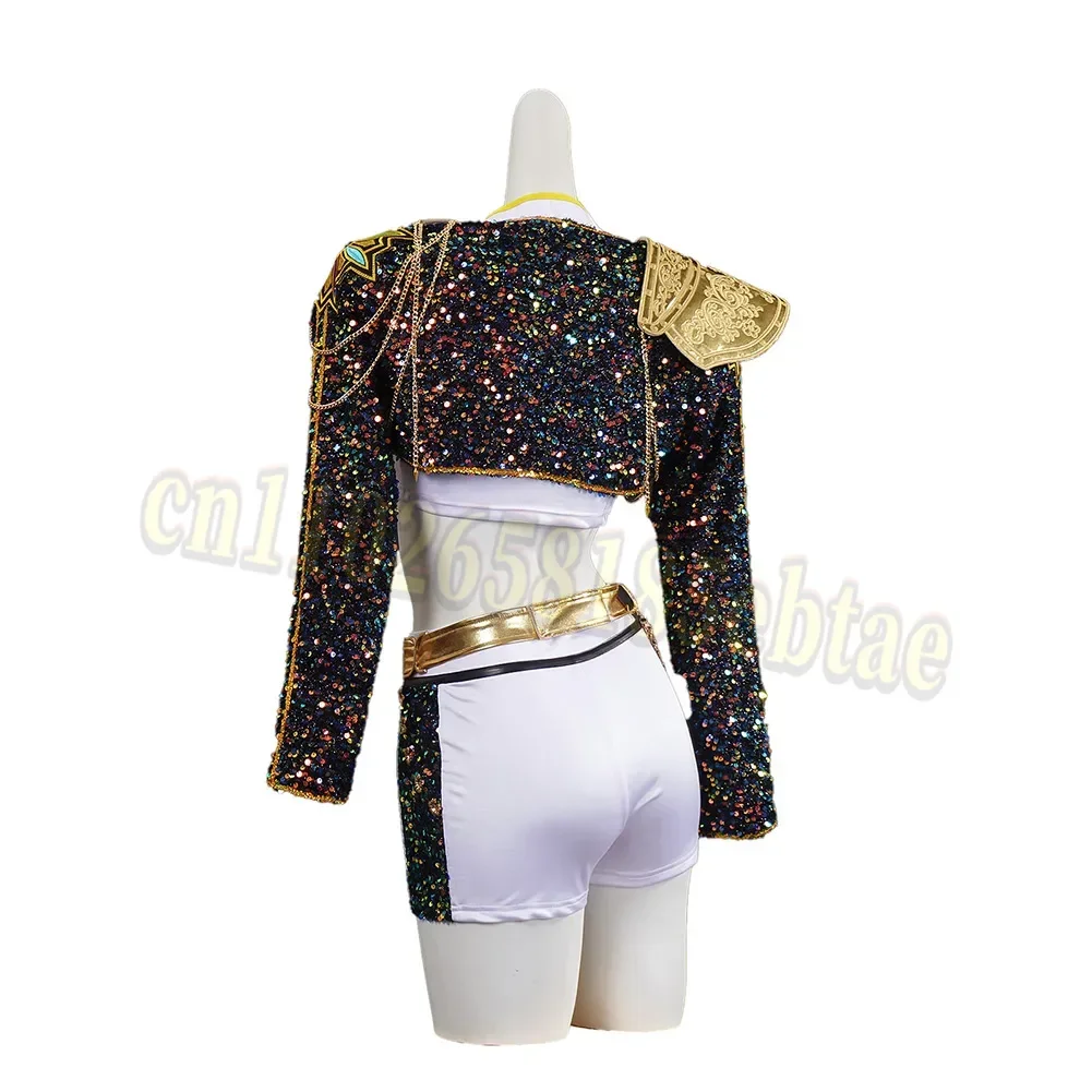 KPOP Demon Hunters Cosplay Huntrix Girl Group Costumes Rumi Zoey Mira Warrior Roleplay Disguise Halloween Carnival Party