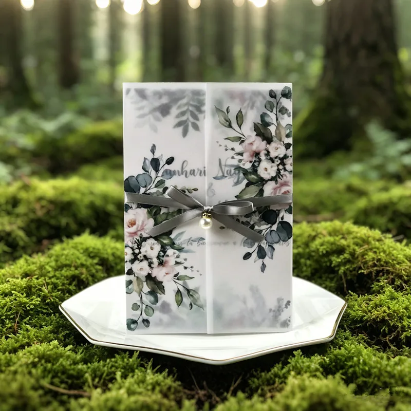 

Greenery Wedding Invitations with Envelopes Invitation Card for Wedding Engagement Anniversary Supplies 50pcs/lot