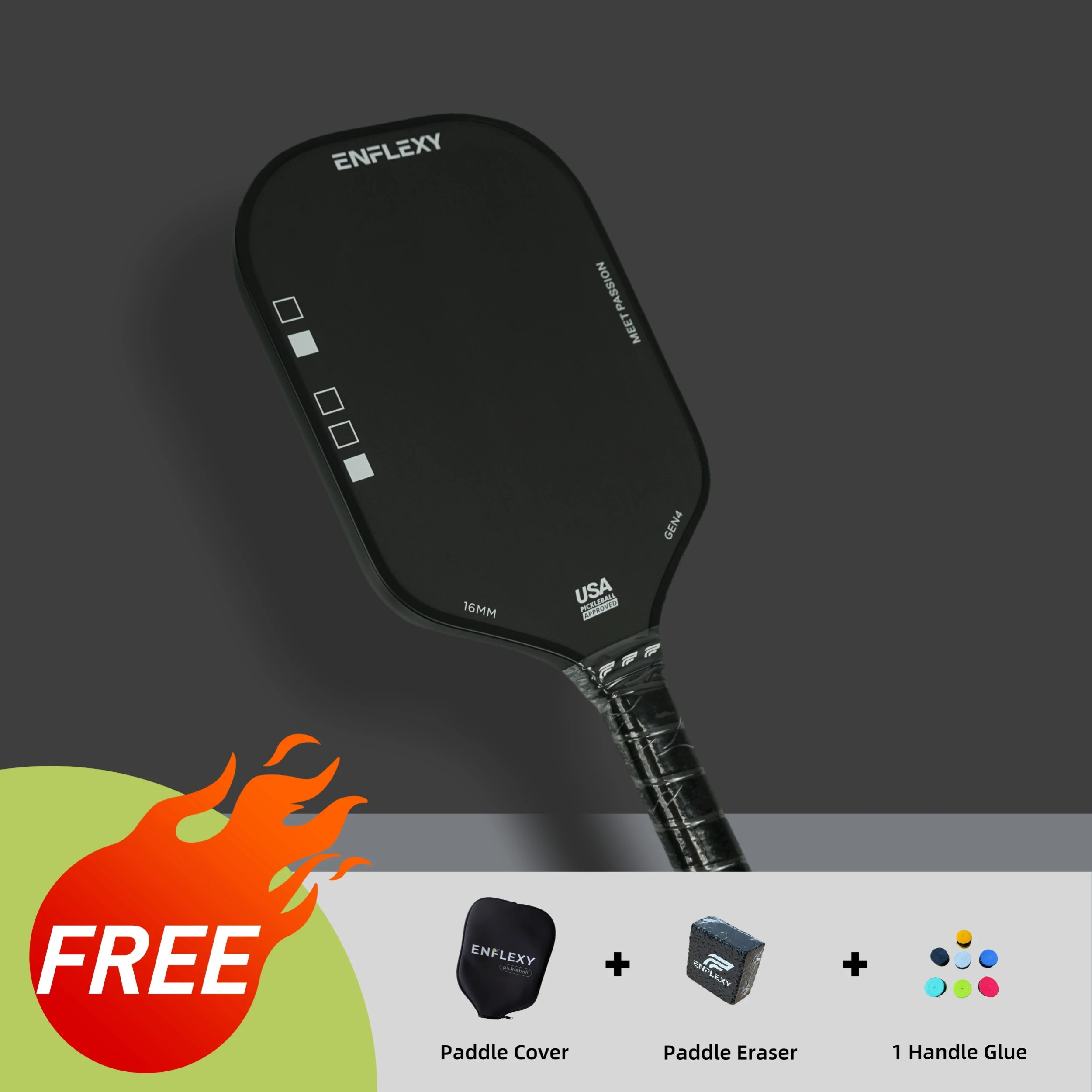 

2025 ENFLEXY PP honeycomb core with TFP core Gen 4 pickleball paddle