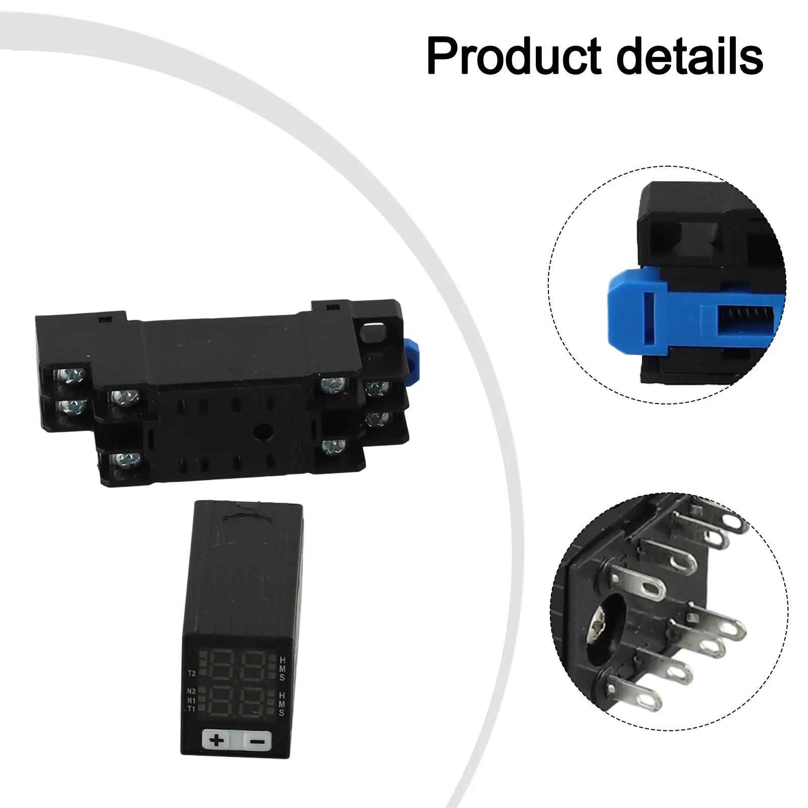 Black 12V 24V 220V Relay LED Digital Display Relay Voltage Regulator Stabilizers Electrical Timer Large-capacity Pins