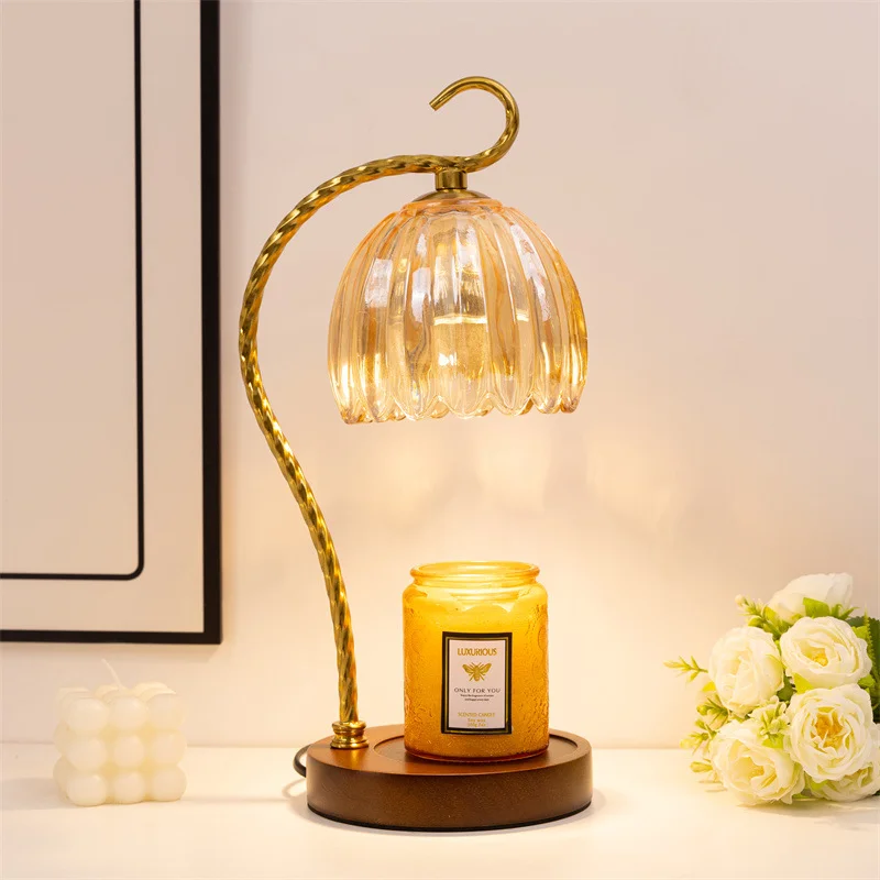 

tiki Aromatherapy wax lamp solid wood French retro decoration home bedside lamp no fire fragrance atmosphere table lamp