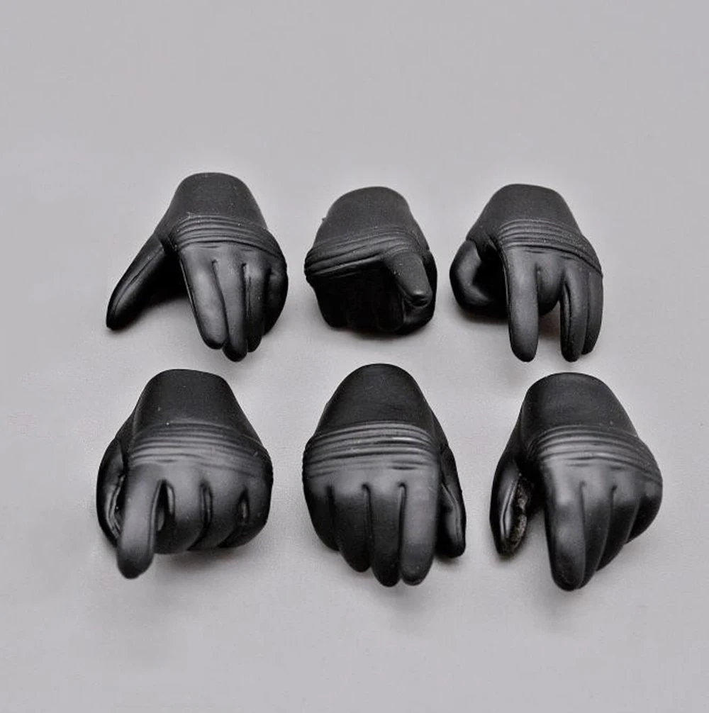 

1/6 Medicom RAH Trendy Style Light Armor Black Gloved Hand Types Model 6PCS/SET Accessories For 12" Figure Scene Component DIY