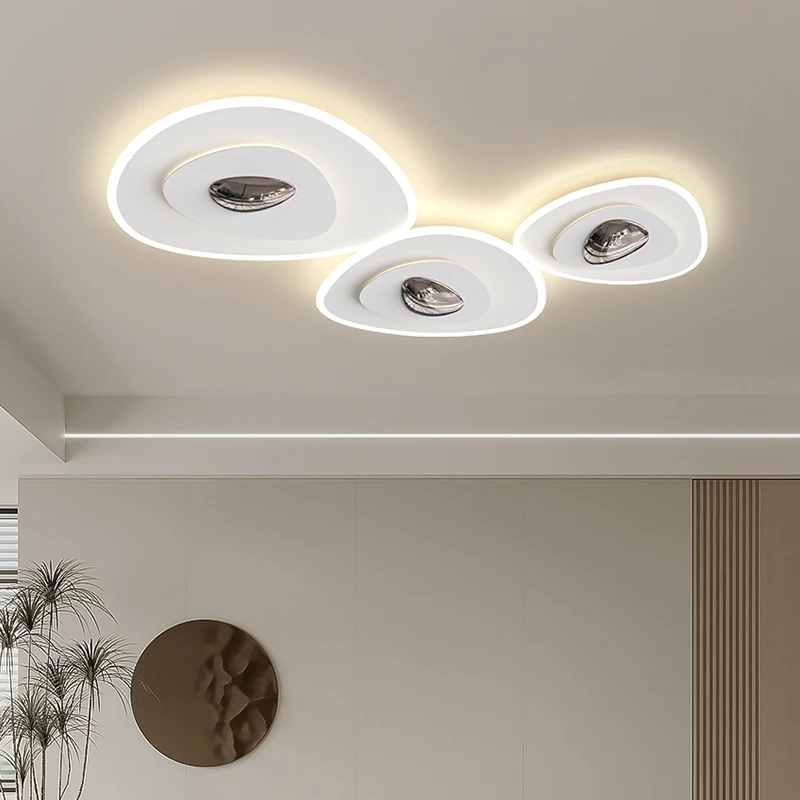 Imagem -03 - Luzes de Teto Ultra Fina Sala Casa Inteligente Lâmpada Nórdico Simples Criativo Moderno Creme Branco Led Fixture Paralelepípedo