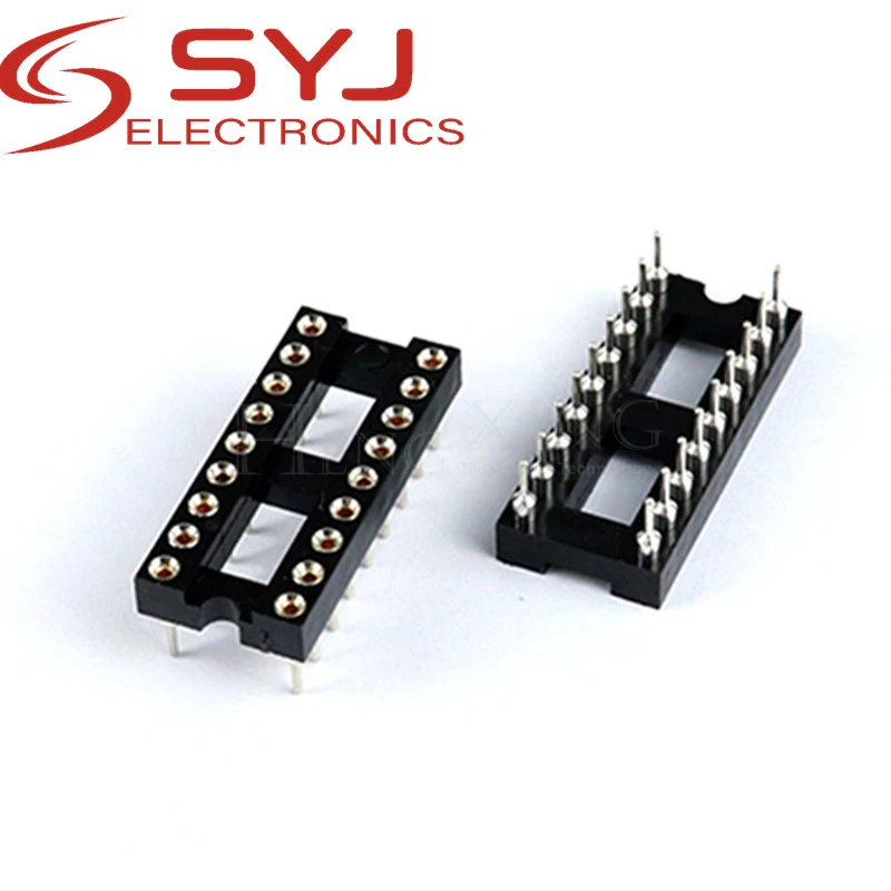 10피스 IC 소켓 통합 블록 인라인 DIP 단일 칩 마이크로컴퓨터 칩 원형 구멍 베이스 서브 18P 좁은