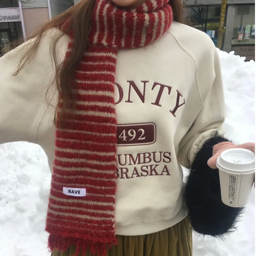 Chic Autunno Inverno Fce Foderato Lungo Sve Lettera Ricamata Felpa da Donna Design Vintage Senso Rosa Riduzione dell'età