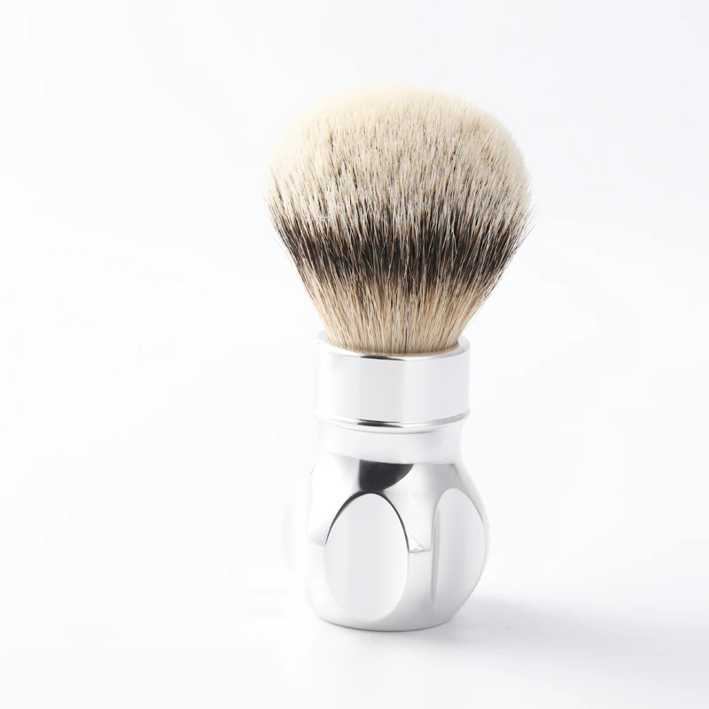 Yaqi Gemini 24mm  Anodized Metal Handle Silvertip Badger Hair Shaving Brush for men