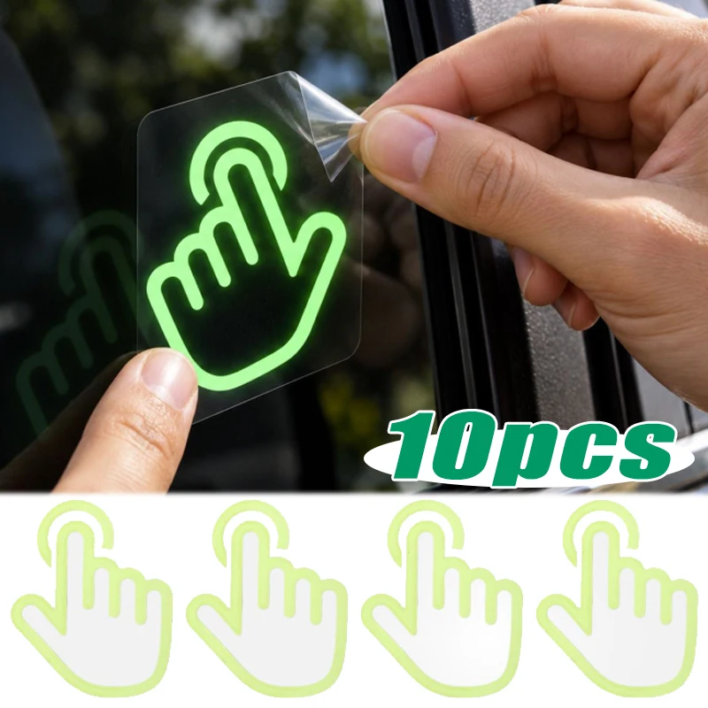Car Luminous Window Bumper Stickers At Night Car Luminous Gesture Sticker DIY Home Decoration Used for Marking Switch Indicators