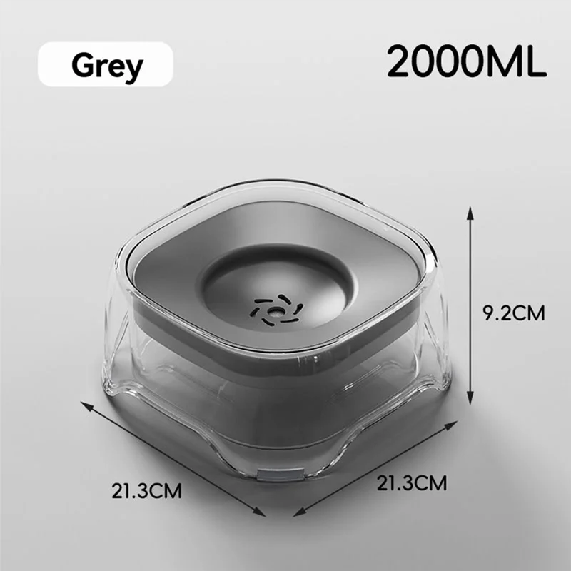 A03F-سعة كبيرة 2L الكلب وعاء مياه الشرب مكافحة سبلاش غير ترطيب الفم وعاء طعام للكلاب القطط الحيوانات الأليفة الملحقات #6