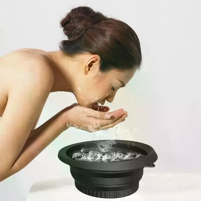Protable Face Ice Bath Bowl For Facials Plunge Dipping Face Folding Ice Facials Washbasin Facials Skin Care Tool For Home Travel