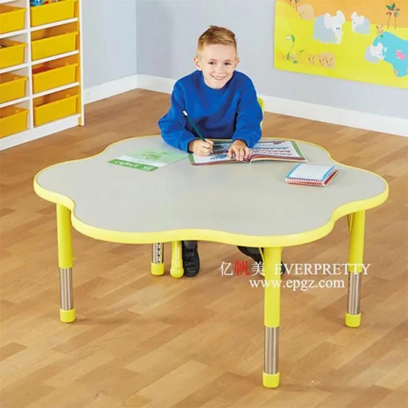 custom.Modern Metal Hexagon Activity Table Red Kids Group Work Desk Nursery & School Children