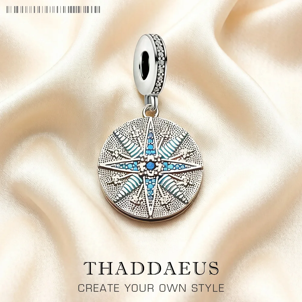 

Vintage Star Blue Charms Pendant Europe Jewelry Findings Accessories 925 Sterling Silver Fashion Gift For Women Men