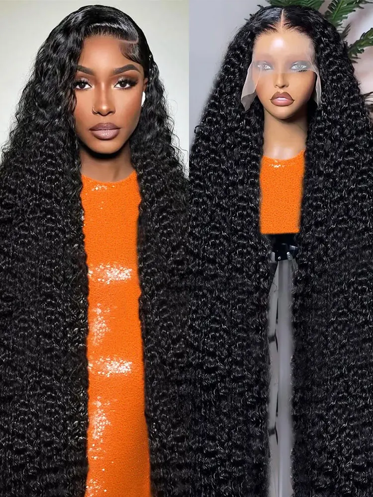 

300 HD прозрачных париков с глубокой волной и фронтальной застежкой, 40-46 дюймов, 13x6, 13x4, с кружевной передней частью, 100% натуральные человеческие волосы, для женщин