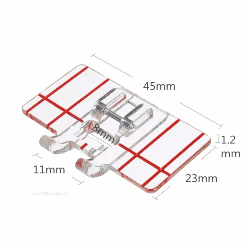 Clear Parallel Stitch Tool Plastic Foot Presser Border Guide Foot Domestic Sewing Machine Accessories for Brother/Singer/Janome