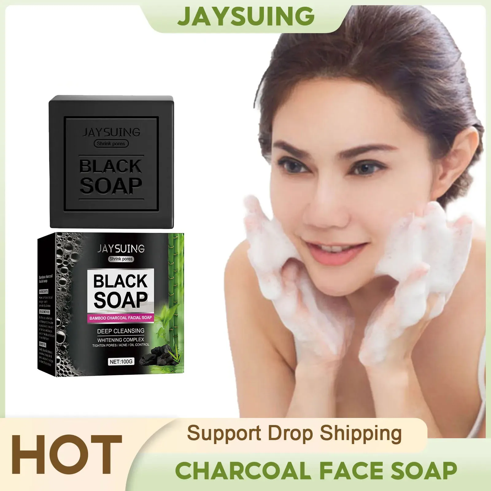 Charcoal Soap Shrinking Pores Moisturizing Facial Oil Control Deep Cleansing Blackhead Remover Soap