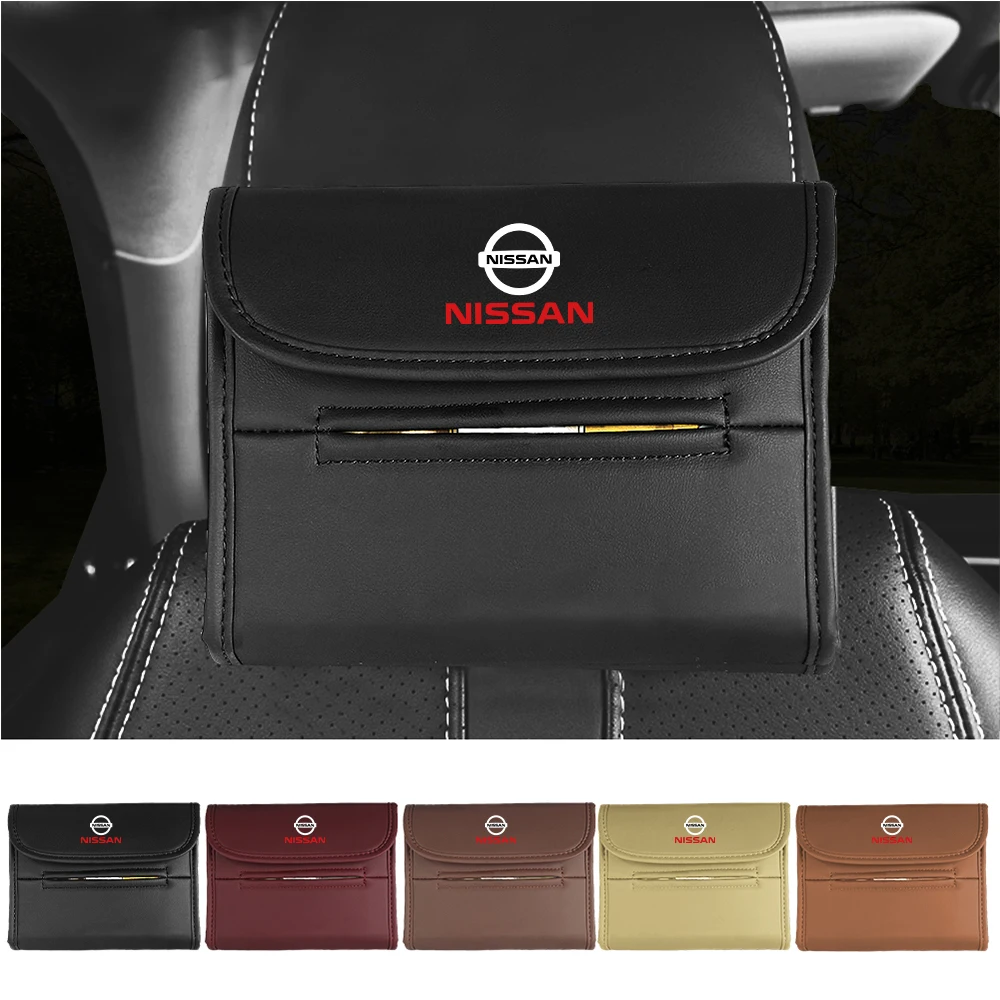 Universal Car Storage Box Back Seat Suspension Fixing Tissue Box For Nissan X-trail Qashqai Note Juke Sentra Patrol Navara Mic