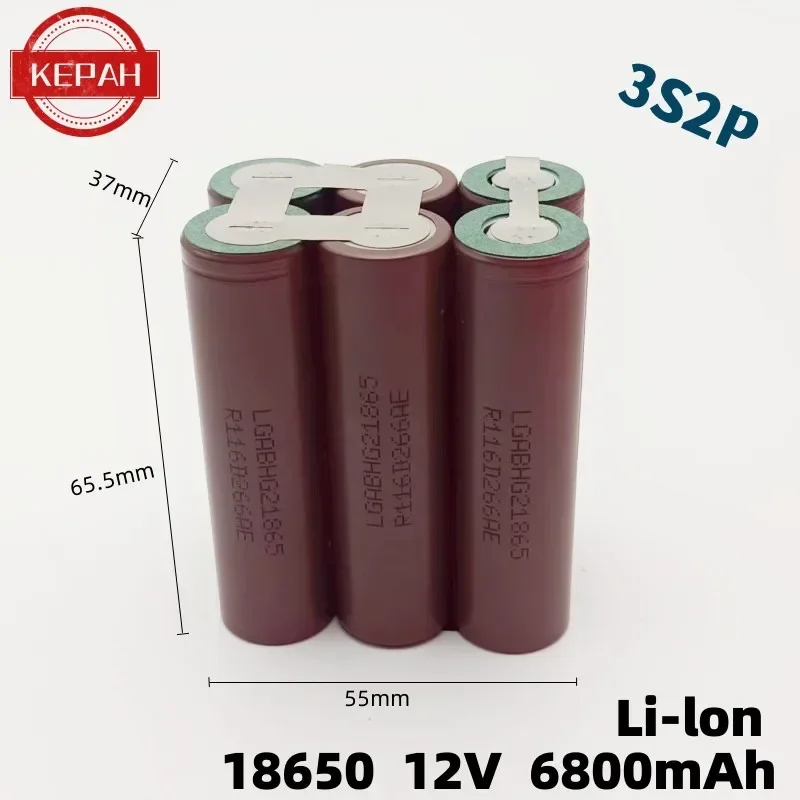 Customized18650 HG2 battery 30A screwdriver electric drill Li-lon battery 2s1p 3s1p 4s1p 5s1p 6s1p 7.4V-21V 3400mAh