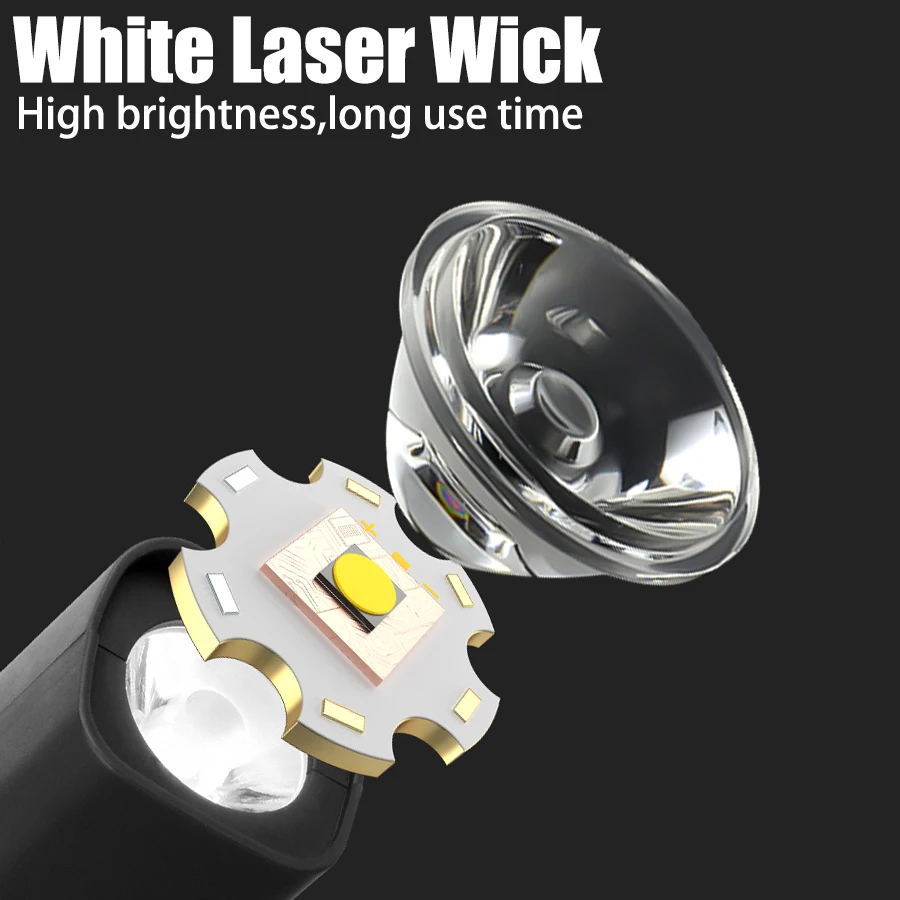 C5 Torcia leggera con archetto da collo per sport all'aria aperta Mini lampada frontale a LED portatile con sensore ultraluminoso ricaricabile tramite USB