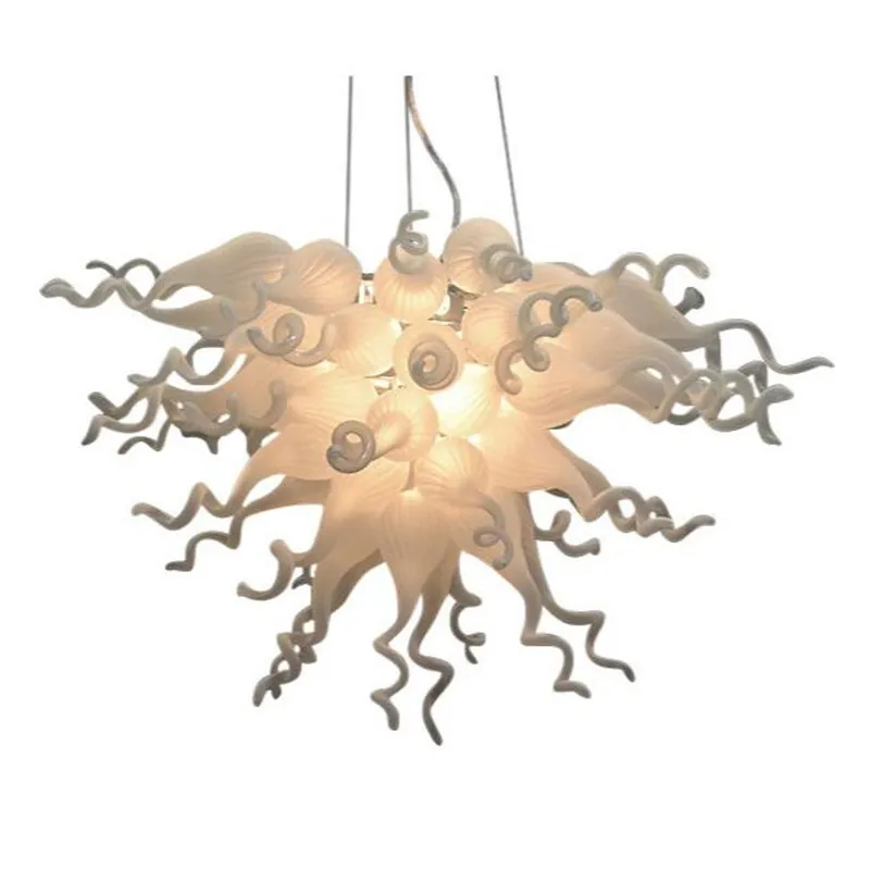 Frosted White Chandeliers Cute Hand Blown Glass LED Pendant Lamps for New House Art Decoration