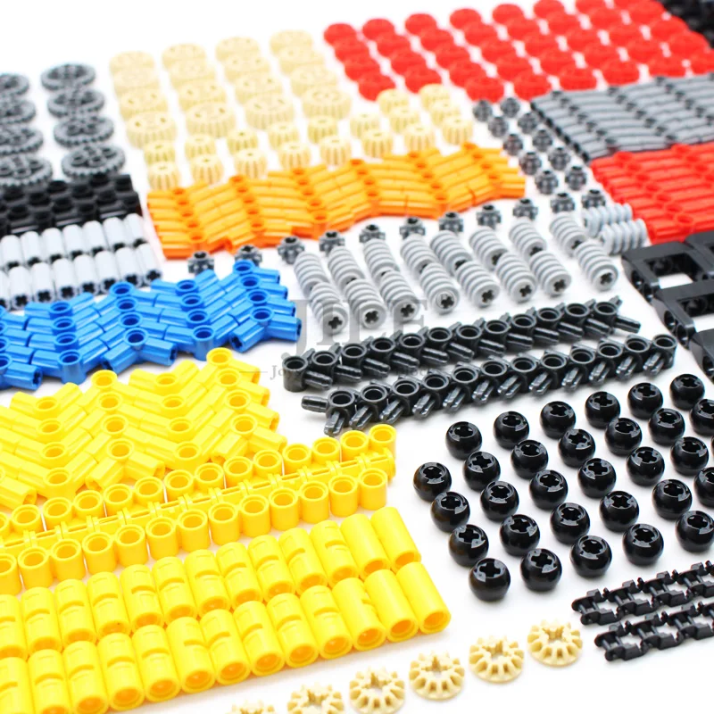 MOC Bricks Pin Connector Gear Cross Axles Accessories Bulk Set Compatible Technical Building Blocks Educational DIY Toys