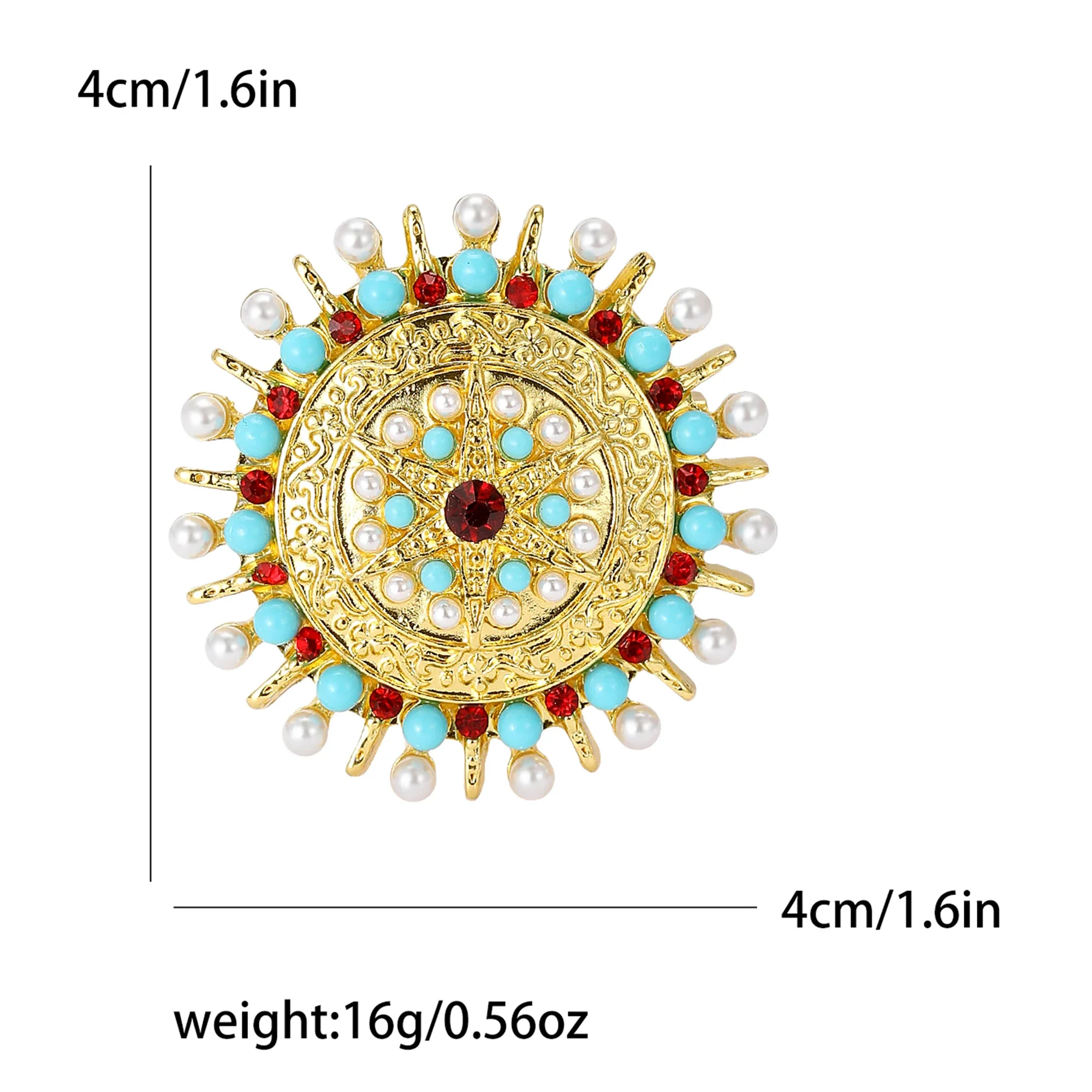 Broches de girassol coloridos turquesa de luxo para mulheres unissex alfinetes de flores acessórios de festa casuais presentes