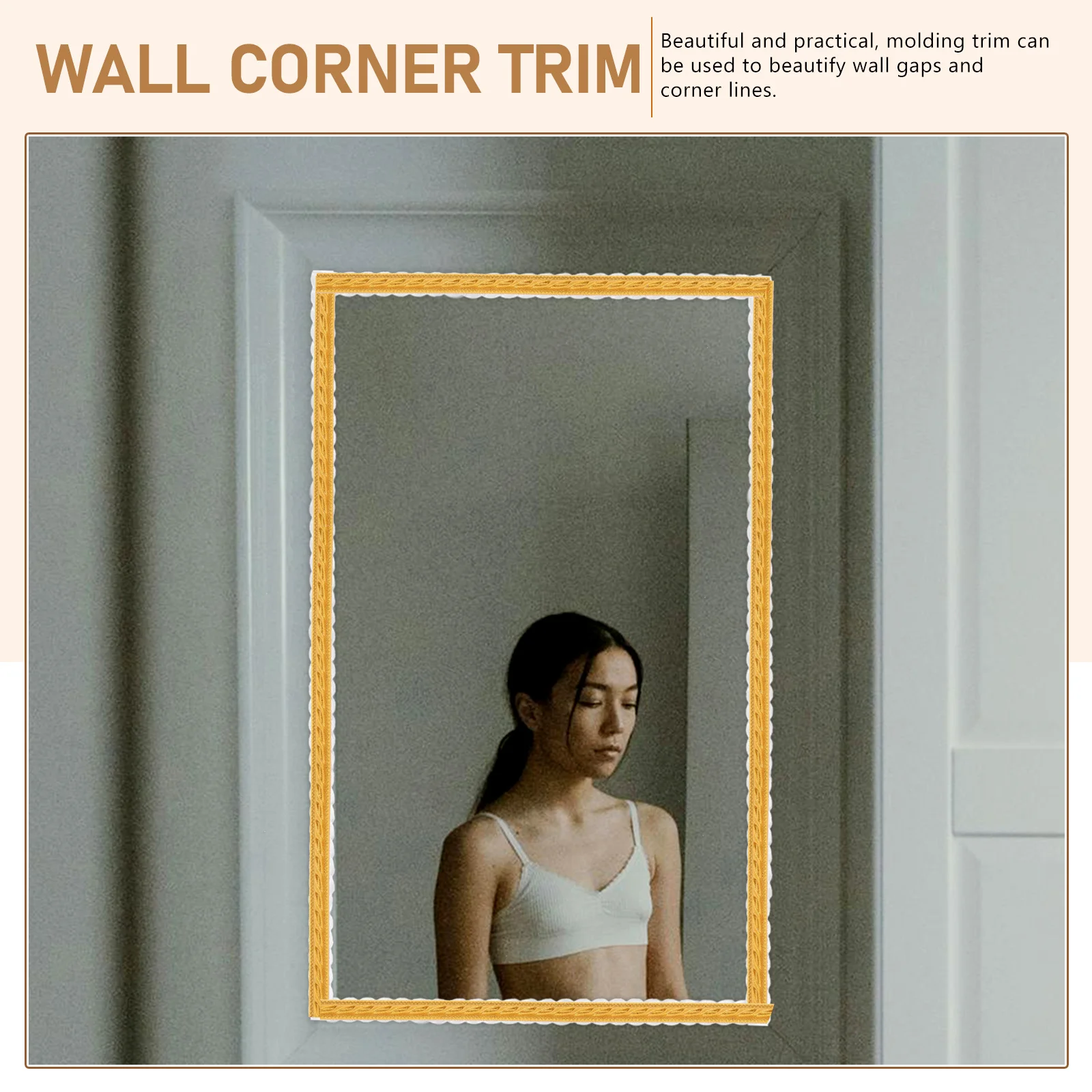 

1 Roll Self Adhesive Pvc Molding Trim For Walls Flexible Peel Stick Corner Edge Strip For Kitchen Bathroom Ceiling Cabinet Decor