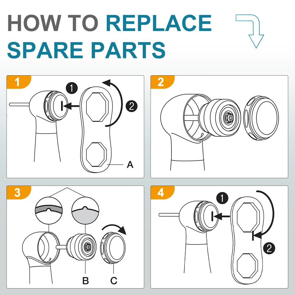 AI Dental High Speed Spare Rotors Parts Only for AiKO Series Air Turbine Handpiece Replacement Rotor Ceramic Bearings Parts 1pcs