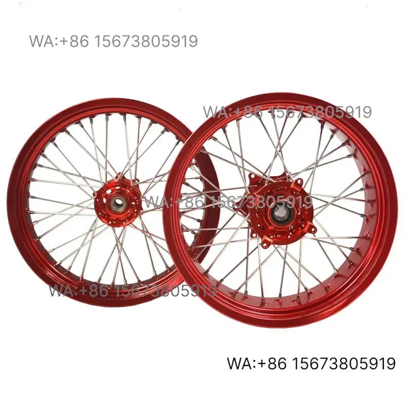 For  Wmwmnu Off Road Motorcycle Parts 17 Inch Complete Wheels Set Dirt Bike Rims and Hub  CRF250 CRF450 CRF 250R 450R