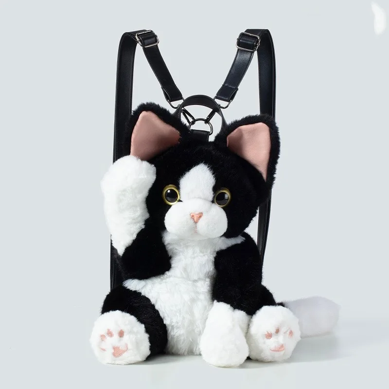 

Супер очаровательный реалистичный плюшевый тряпичный рюкзак для куклы-кошки, мягкий рюкзак, идеальный сладкий подарок на день рождения для девочек и друзей