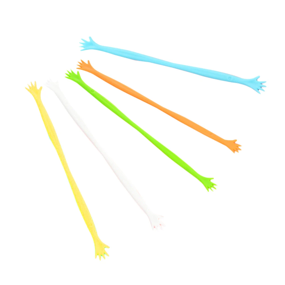 

5 Pcs Plastic Swizzle Sticks Beverage Stirrers Cocktail Drink Decorations Home Bar Accessories Juices Coffee Stirring Tools