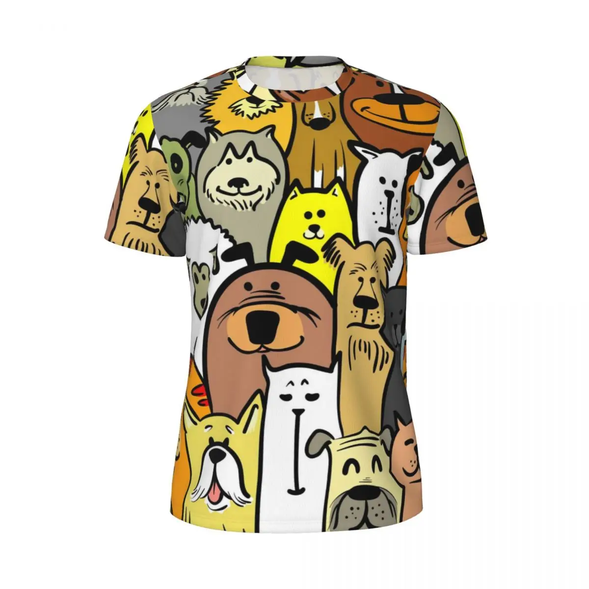 Cartoon Dog Running T Shirt Summer Funny Animal Print Awesome T Shirts Hippie Tshirt For Male Design Tops Plus Size 5XL 6XL