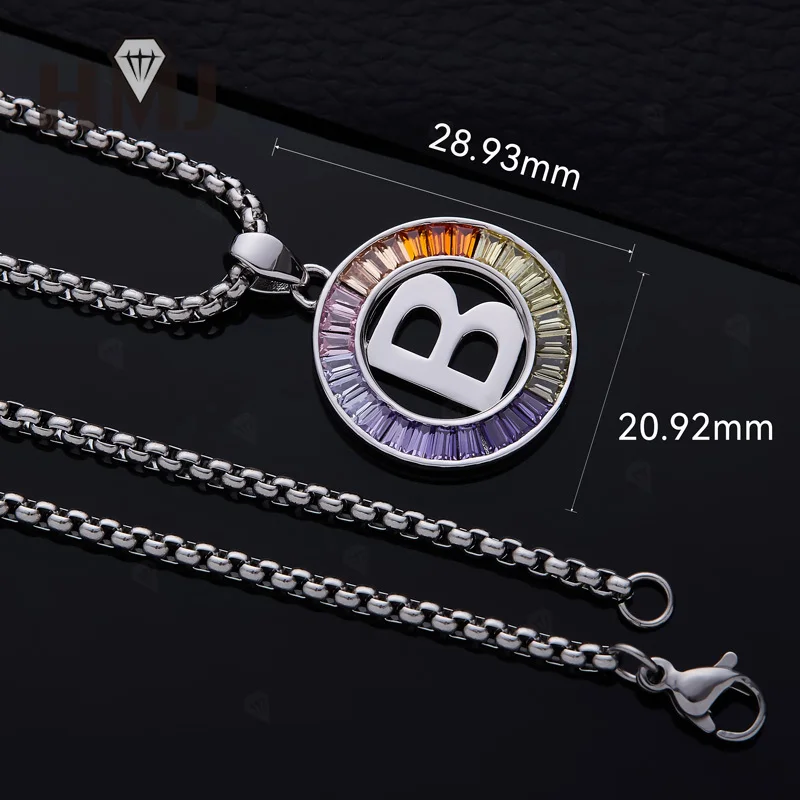 

A-Z Alphabet Pendant Necklace 925 Silver Lab Grown Gemstones Trendy Collar Jewelry Gift Suitable for Best Friends and Couples