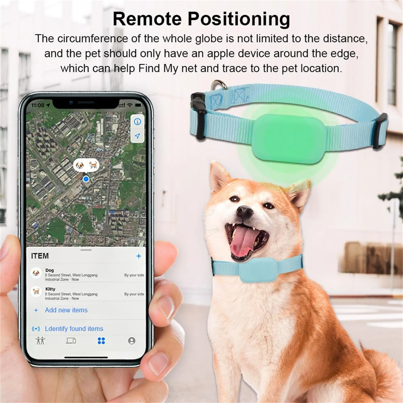 For Ios Mini Gps Tracker Battery Operated Dog Collar Animal Tracking Movement Alert Collar For Small Medium Large Dogs