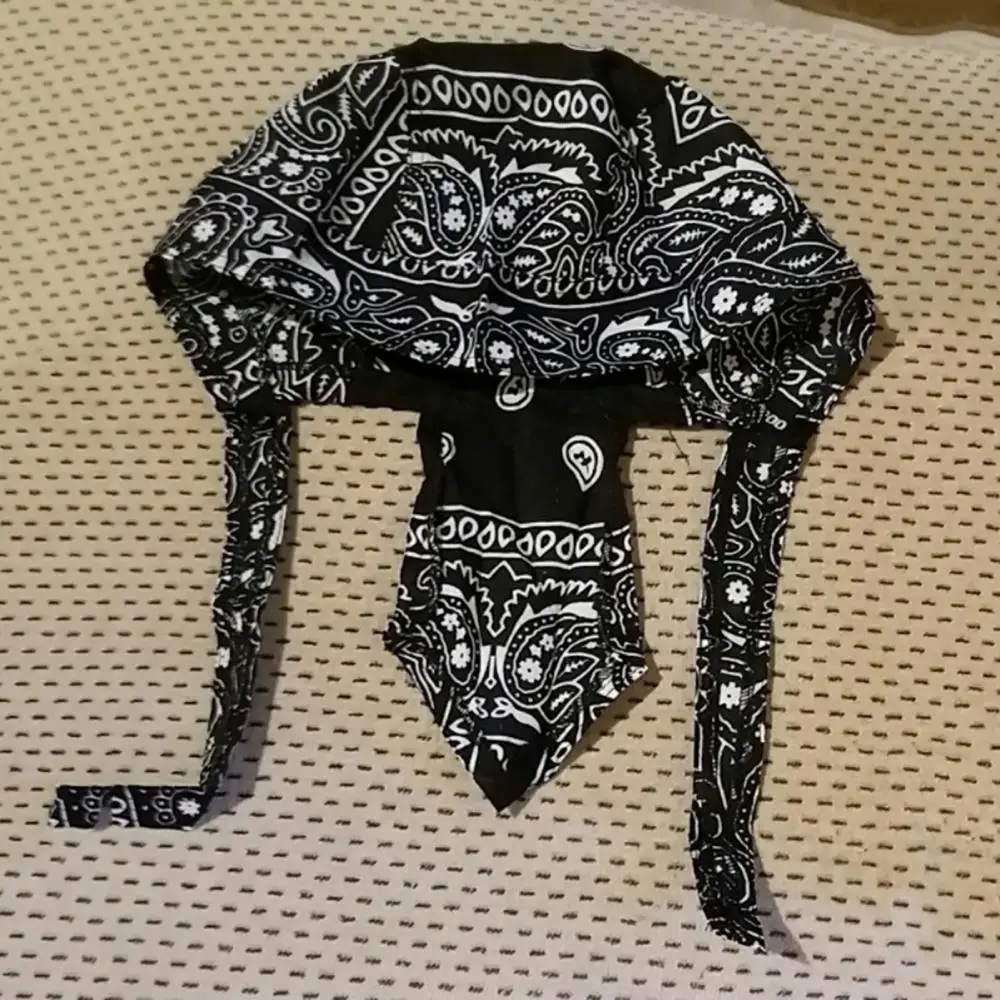 모자 모자 남자 성인 힙합 페이즐리 인쇄 오토바이 랩 바이커 두건 머리 스카프 해골 해적 사이클링 두건 머리 스카프