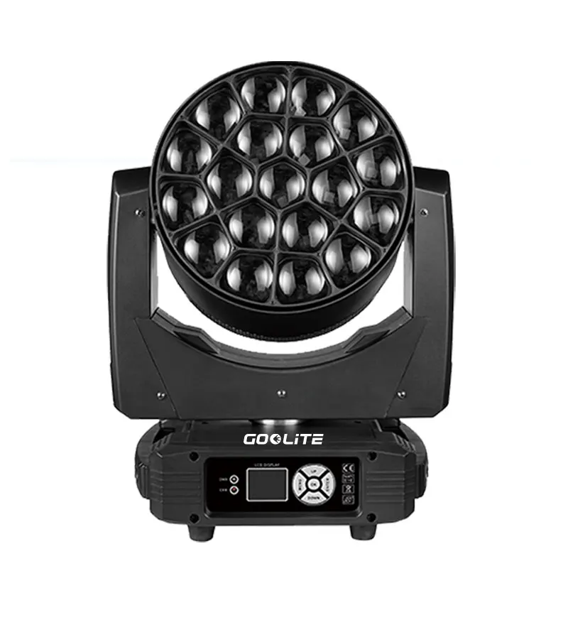 2Pcs Big LED Bee Eye Moving Head 19x40w RGBW LED Wash Beam Light with flycase 19x15w Zoom Wash Bee Eye Stage Lights DMX