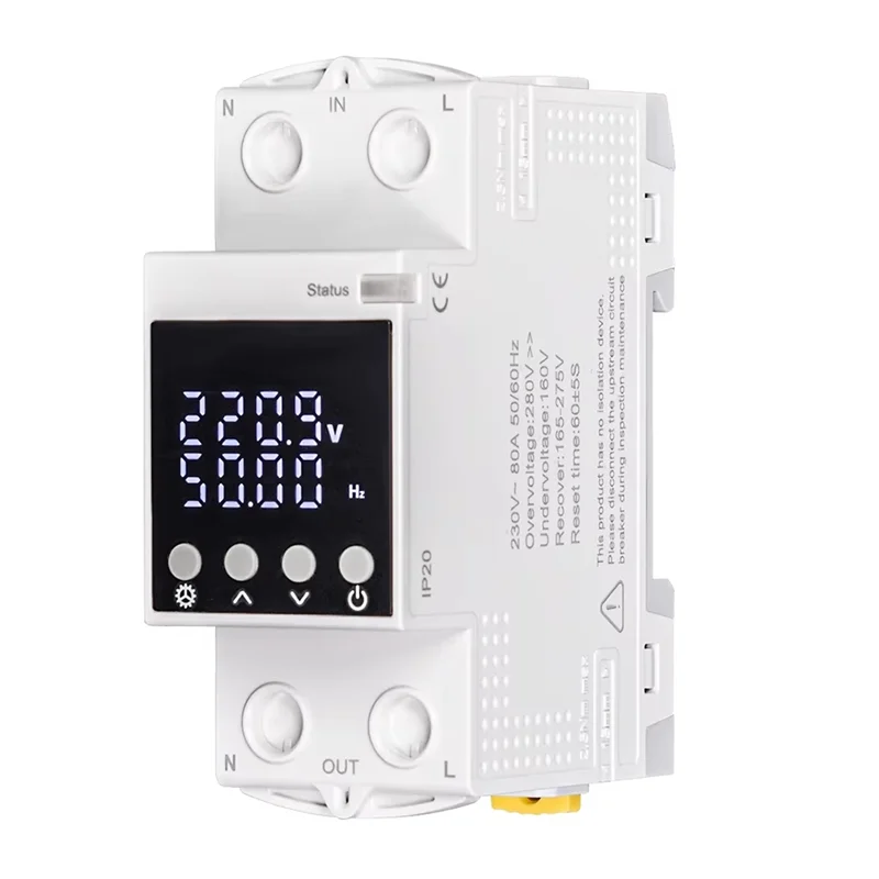 

-ABAB Tuya Wifi Smart Circuit Breaker 80A-Alarm Threshold Set Electricity Monitor V0 Fireproof Retardant APP Control